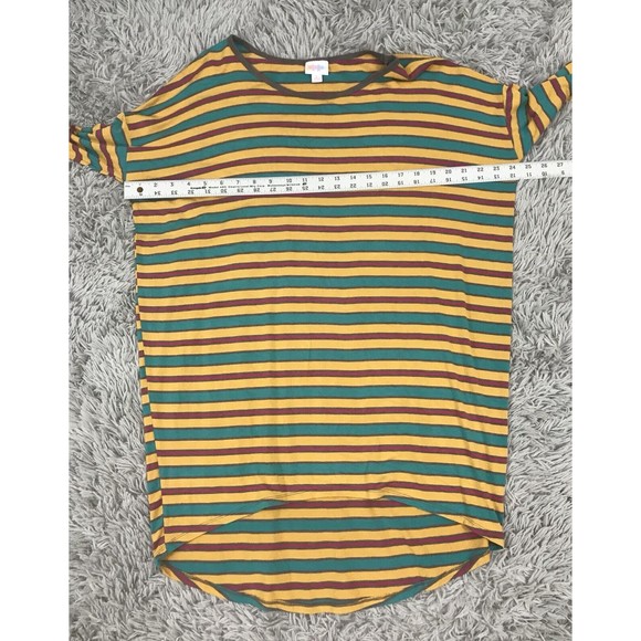 LuLaRoe Irma Small Green Orange Purple Striped - Picture 7 of 9